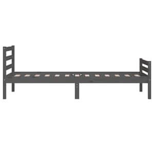 Rám postele šedý masivní dřevo 100 x 200 cm - obrázek 6