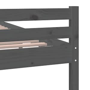 Rám postele šedý masivní dřevo 100 x 200 cm - obrázek 7