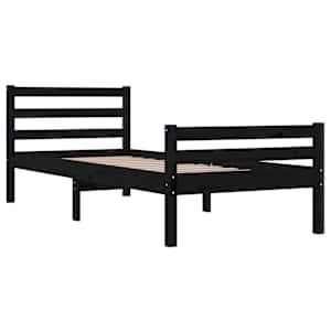 Rám postele černý masivní dřevo 100 x 200 cm - obrázek 4