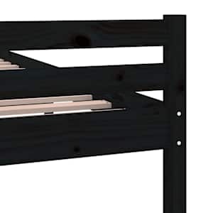 Rám postele černý masivní dřevo 100 x 200 cm - obrázek 7