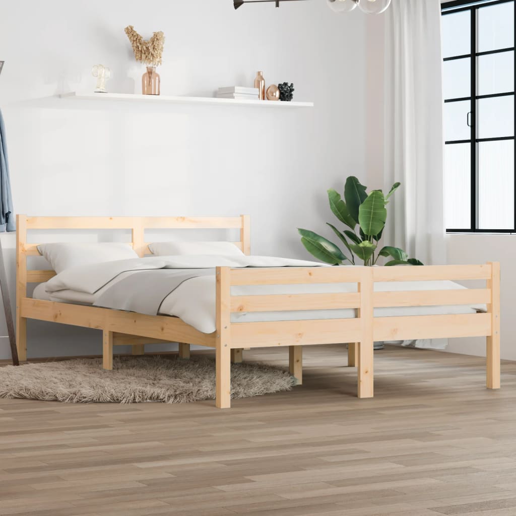 vidaXL Cadru de pat, 140x200 cm, lemn masiv de stejar