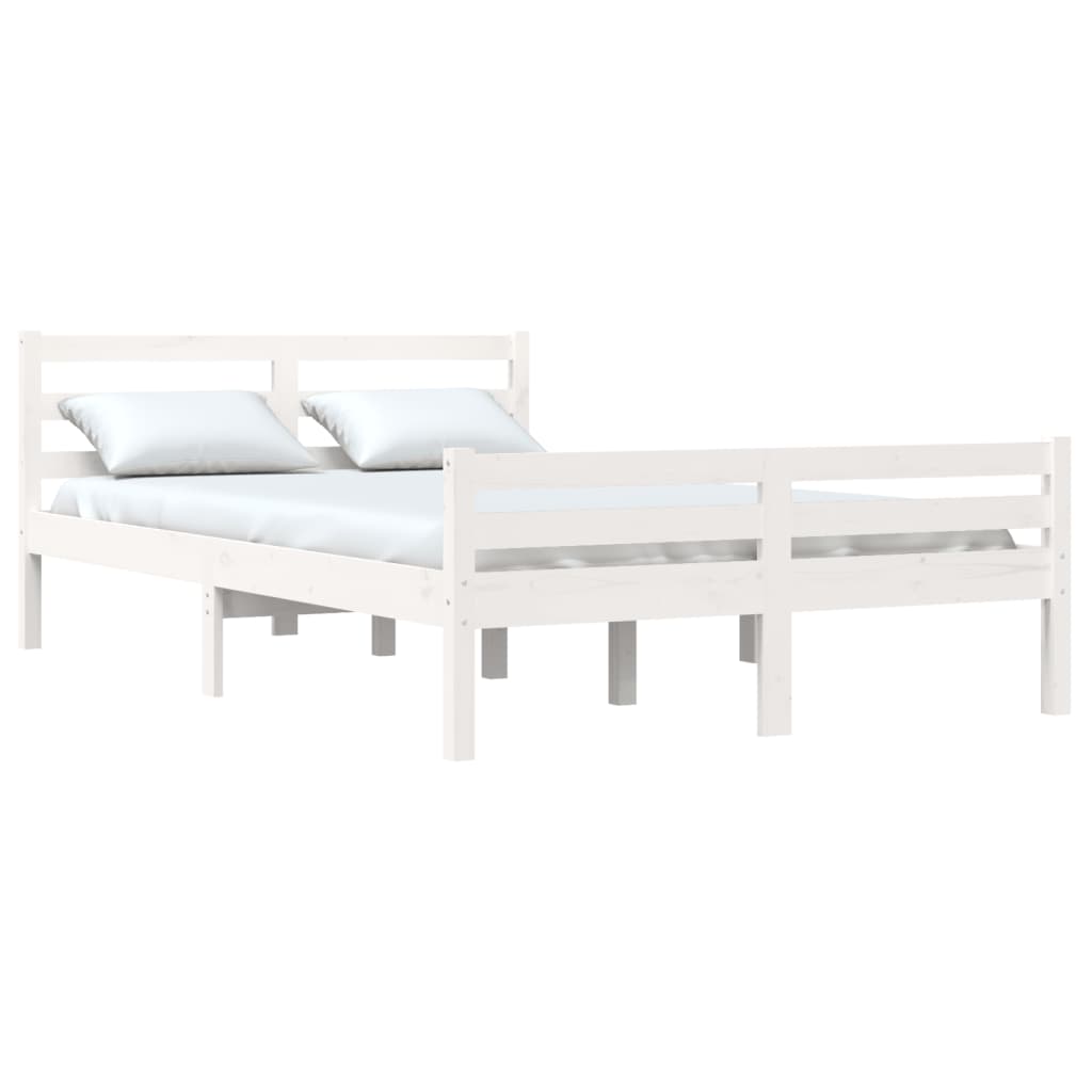 

vidaXL Bedframe massief hout wit 140x200 cm