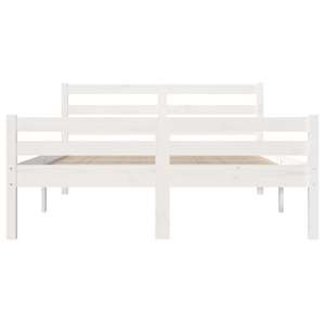 Rám postele bílý masivní dřevo 150 x 200 cm King Size - obrázek 5