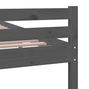 Rám postele šedý masivní dřevo 150 x 200 cm King Size - obrázek 7