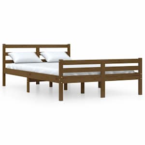 Rám postele medově hnědý masivní dřevo 150 x 200 cm King Size - obrázek 2
