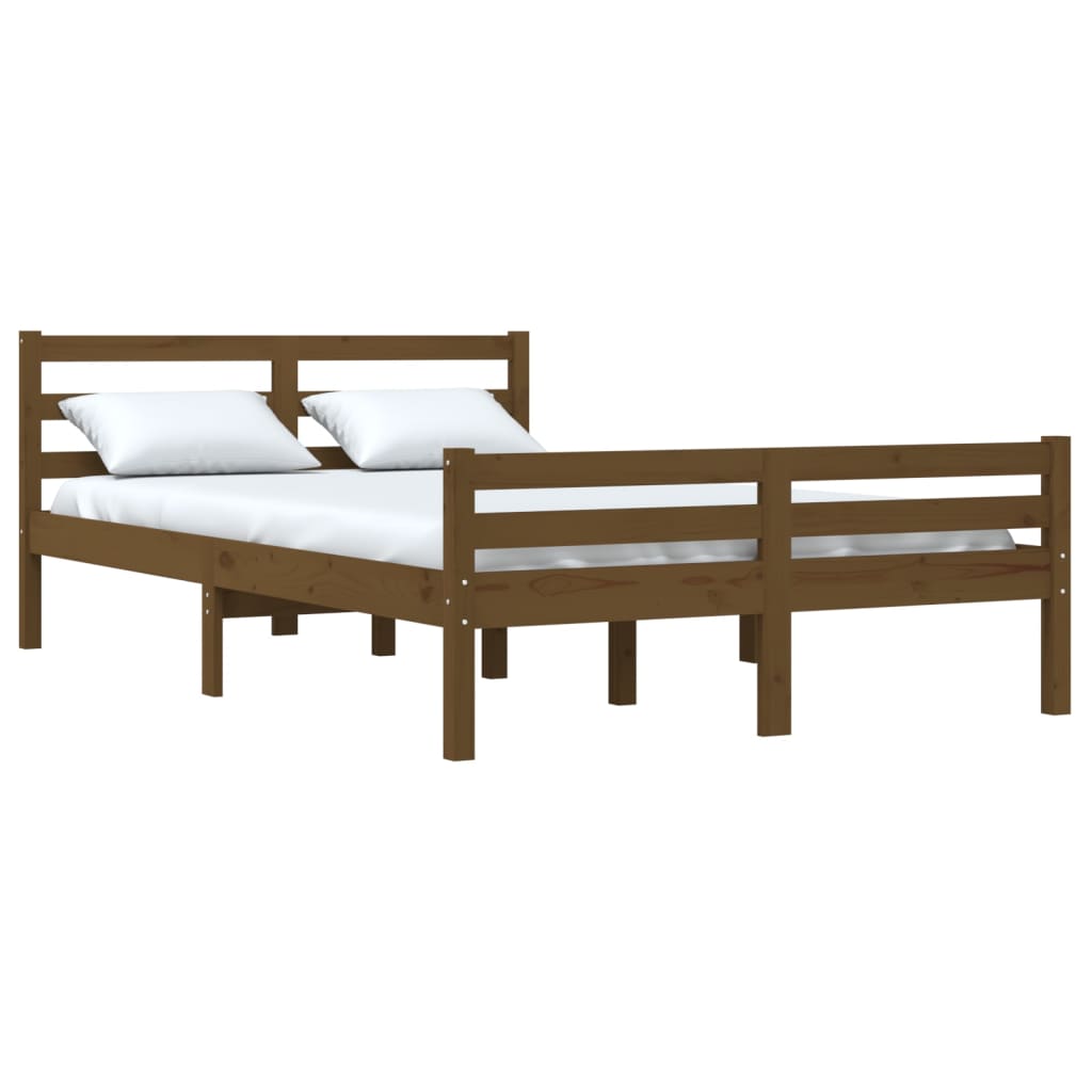 vidaXL Bedframe massief hout honingbruin 150x200 cm 5FT King Size