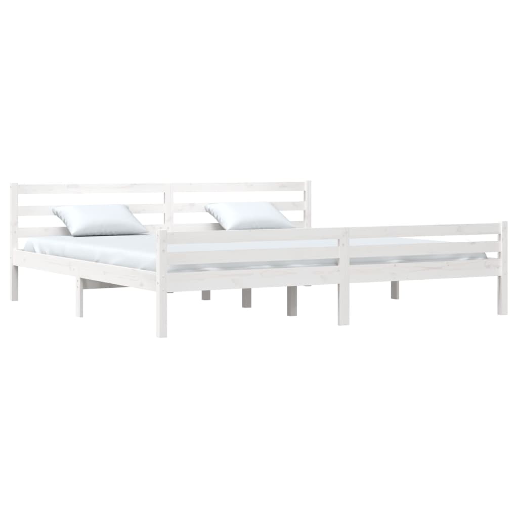 

vidaXL Bedframe massief hout wit 180x200 cm 6FT Super King