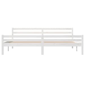Rám postele bílý masivní dřevo 180 x 200 cm Super King - obrázek 5