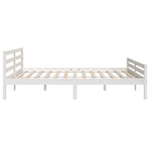 Rám postele bílý masivní dřevo 180 x 200 cm Super King - obrázek 6