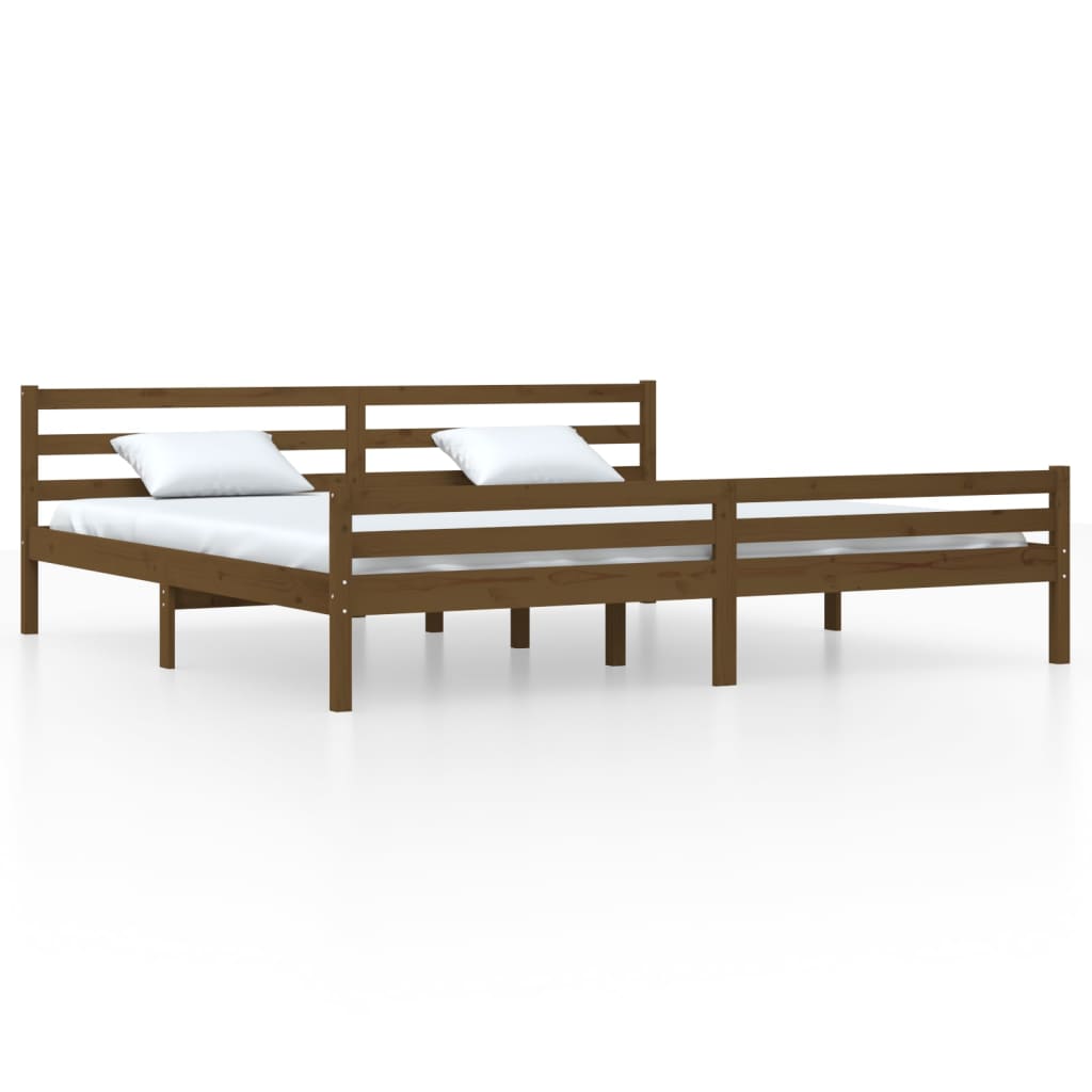 Rám postele medově hnědý masivní dřevo 180 x 200 cm Super King