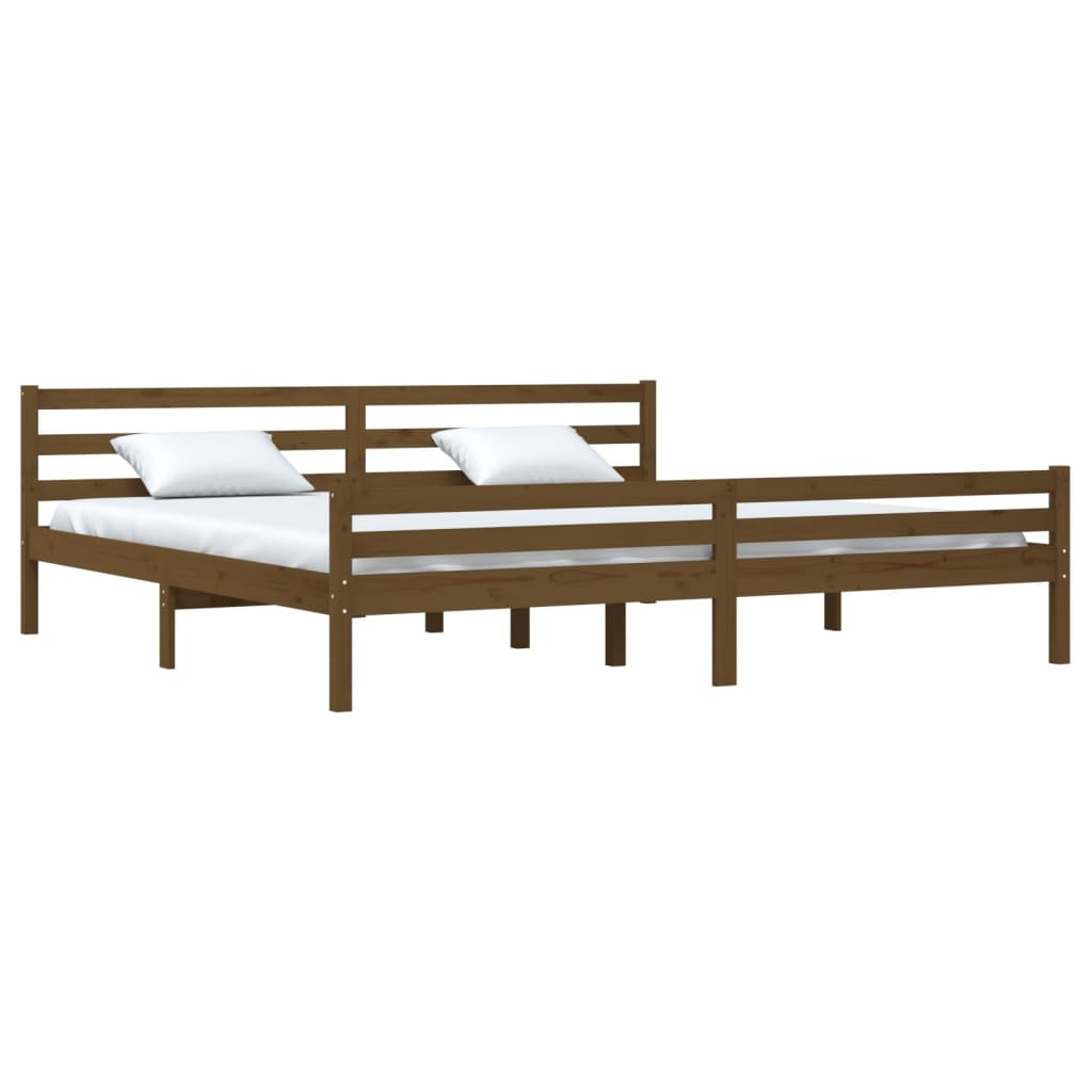 vidaXL Bed Frame without Mattress Honey Brown Solid Wood 180x200 cm Super King