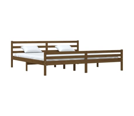 vidaXL Bed Frame without Mattress Honey Brown Solid Wood 180x200 cm Super King