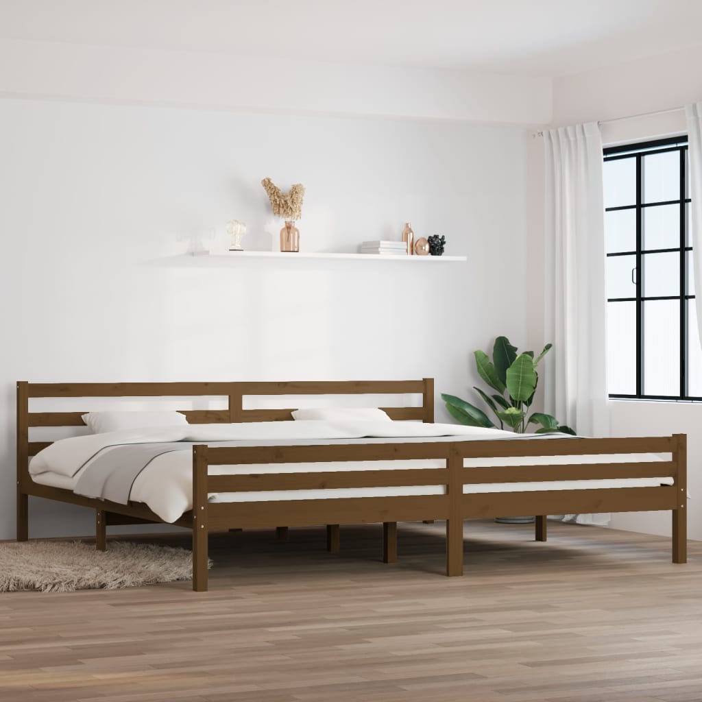 Rám postele medově hnědý masivní dřevo 180 x 200 cm Super King