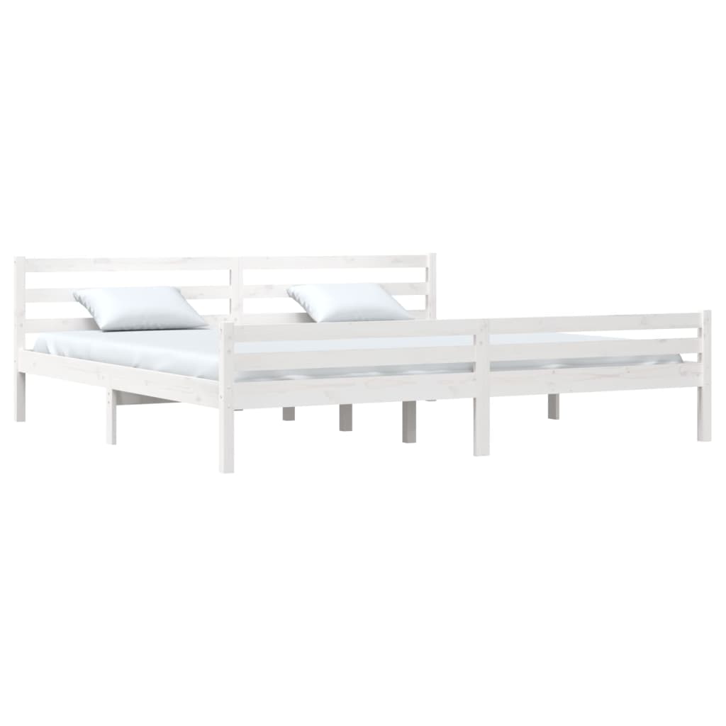 vidaXL Bedframe massief hout wit 200x200 cm afbeelding