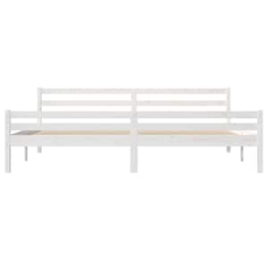 Rám postele bílý masivní dřevo 200 x 200 cm - obrázek 5