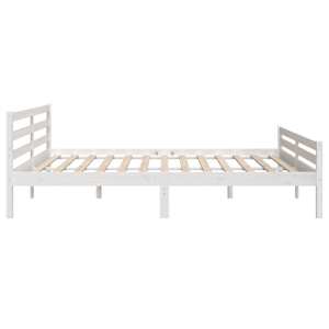 Rám postele bílý masivní dřevo 200 x 200 cm - obrázek 6