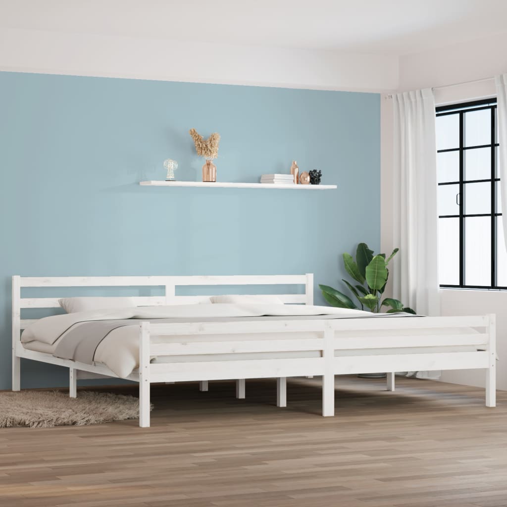 vidaXL Rama ka, biaa, lite drewno, 200 x 200 cm