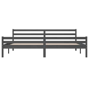 Rám postele šedý masivní dřevo 200 x 200 cm - obrázek 5