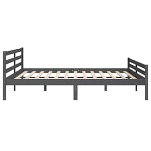 Rám postele šedý masivní dřevo 200 x 200 cm - obrázek 6