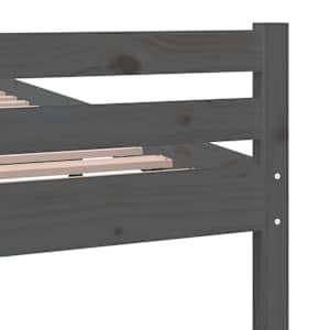 Rám postele šedý masivní dřevo 200 x 200 cm - obrázek 7