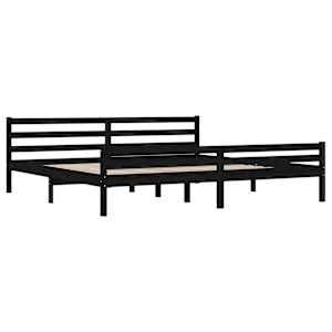 Rám postele černý masivní dřevo 200 x 200 cm - obrázek 4