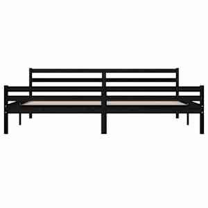 Rám postele černý masivní dřevo 200 x 200 cm - obrázek 5