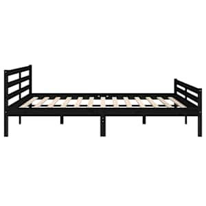 Rám postele černý masivní dřevo 200 x 200 cm - obrázek 6