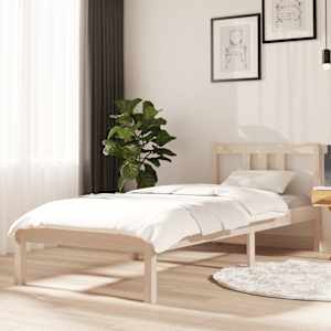 Posteljni okvir trden les 75x190 cm