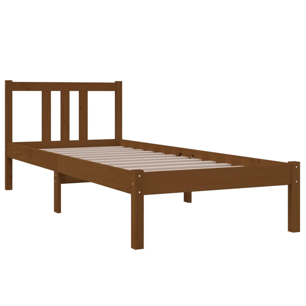 

vidaXL Bedframe massief hout honingbruin 75x190 cm 2FT6 Small Single