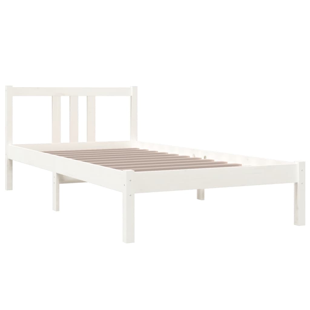 

vidaXL Bedframe massief hout wit 90x190 cm 3FT Single