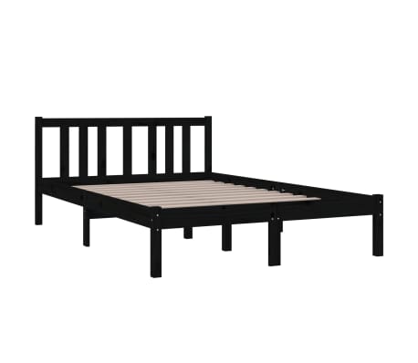 vidaXL Sengeramme svart heltre 120x190 cm Small Double