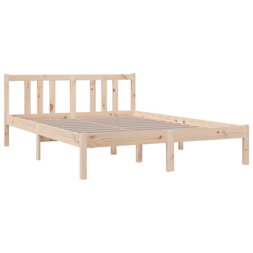 vidaXL Bedframe massief hout 135x190 cm Double afbeelding