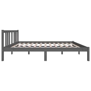 Rám postele šedý masivní dřevo 135 x 190 cm dvojlůžko - obrázek 5