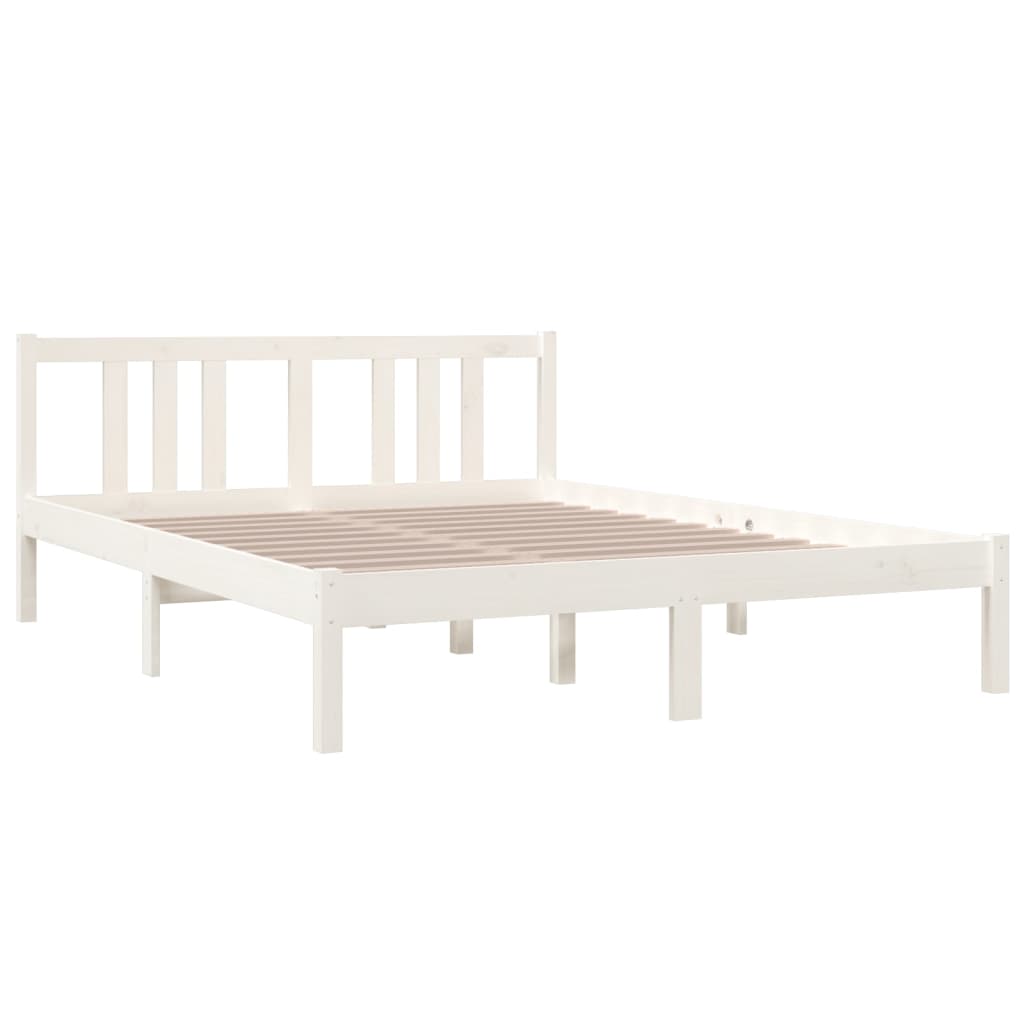 

vidaXL Bedframe massief hout wit 140x190 cm