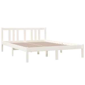 vidaXL Sengeramme hvit heltre 140x190 cm