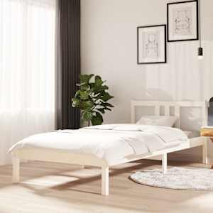 Rám postele bílý masivní dřevo 90 x 200 cm - obrázek 1