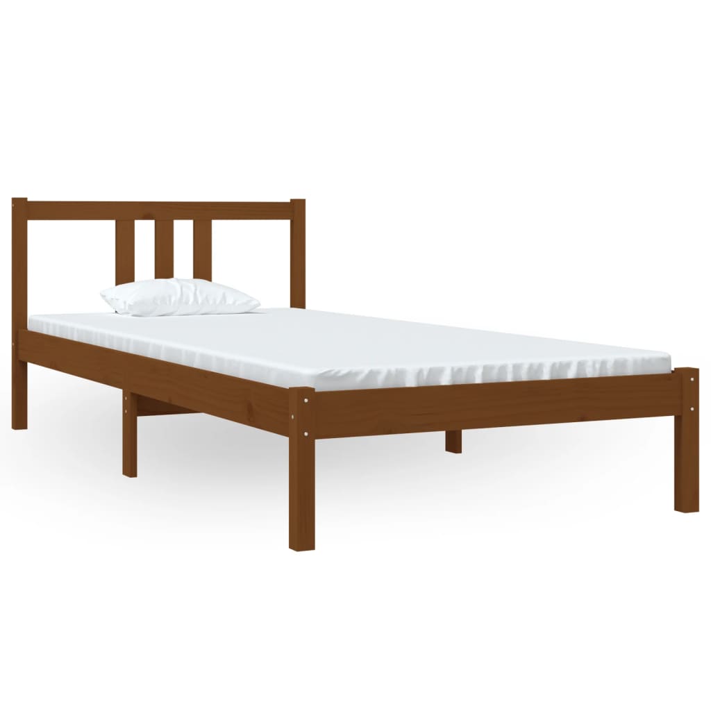 vidaXL Rám postele medově hnědý masivní dřevo 90 x 200 cm