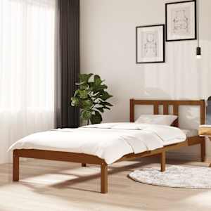 Rám postele medově hnědý masivní dřevo 90 x 200 cm - obrázek 1