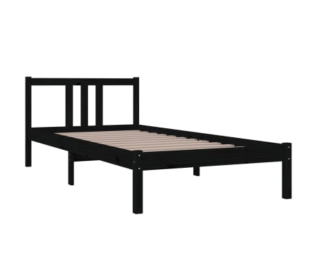 vidaXL Sengeramme svart heltre 90x200 cm