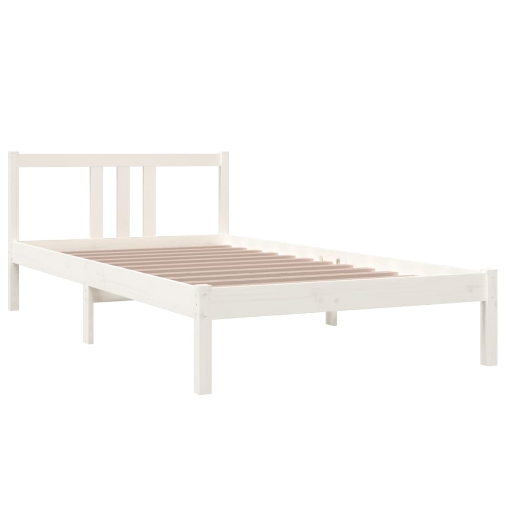 

vidaXL Bedframe massief hout wit 100x200 cm