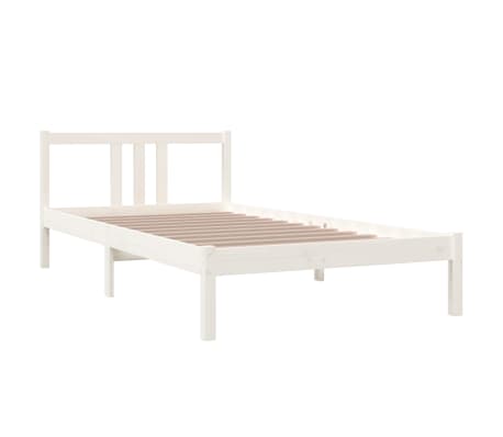 vidaXL Okvir za krevet od masivnog drva bijeli 100 x 200 cm