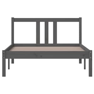 Rám postele šedý masivní dřevo 100 x 200 cm - obrázek 4