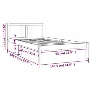 Rám postele medově hnědý masivní dřevo 100 x 200 cm - obrázek 9