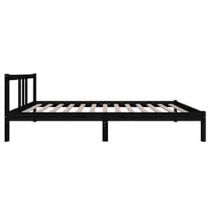 Rám postele černý masivní dřevo 100 x 200 cm - obrázek 5