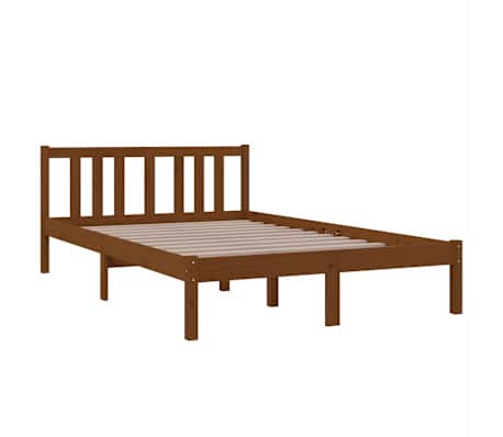 vidaXL Sengeramme honningbrun heltre 120x200 cm