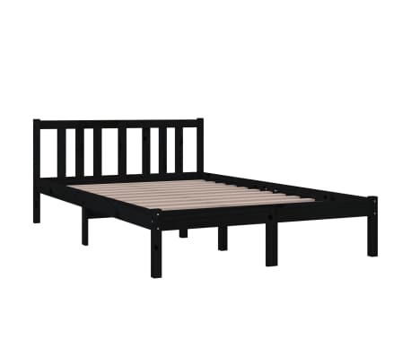 vidaXL Cadre de lit sans matelas noir bois massif 120x200 cm