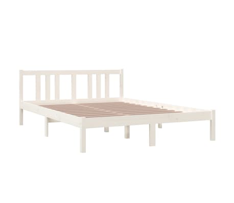 vidaXL Bed Frame without Mattress White Solid Wood 140x200 cm