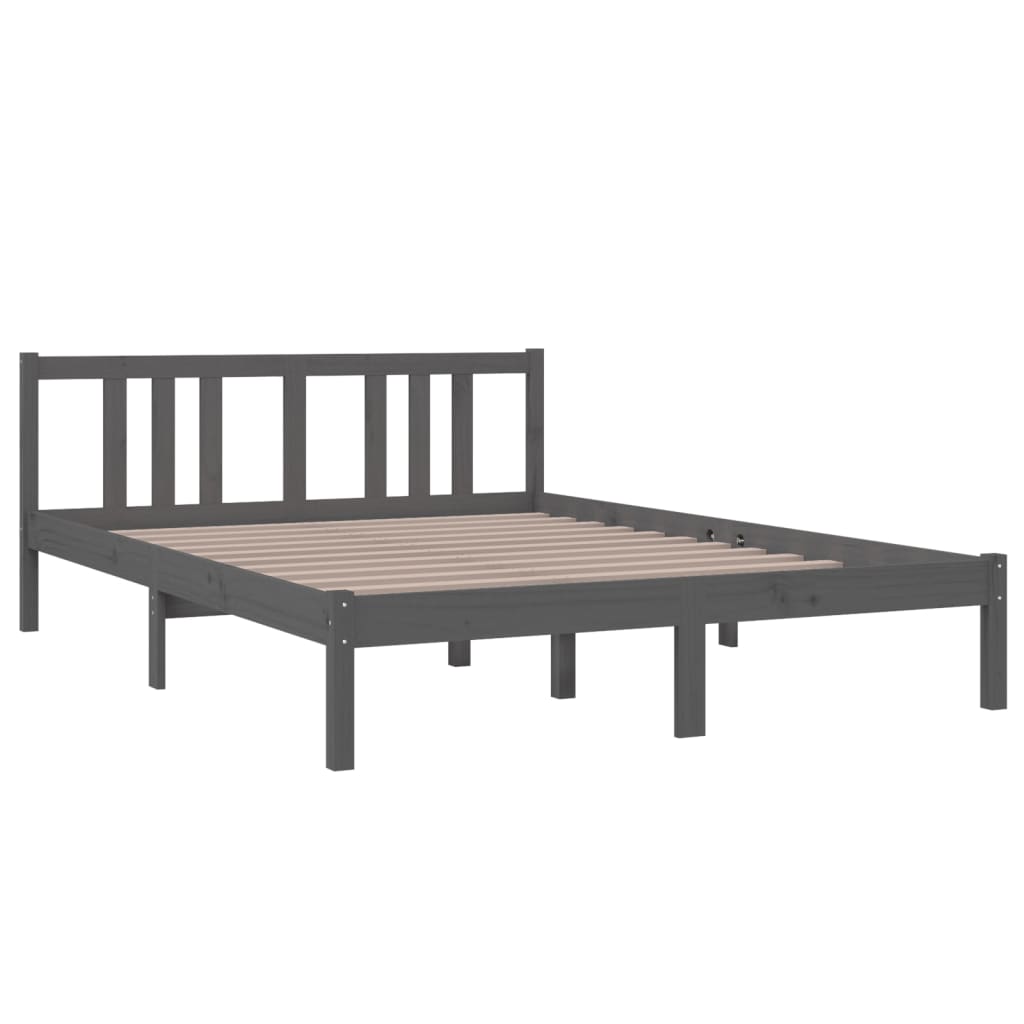 

vidaXL Bedframe massief hout grijs 140x200 cm