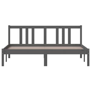 Rám postele šedý masivní dřevo 150 x 200 cm King Size - obrázek 4