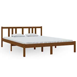 Rám postele medově hnědý masivní dřevo 150 x 200 cm King Size - obrázek 2